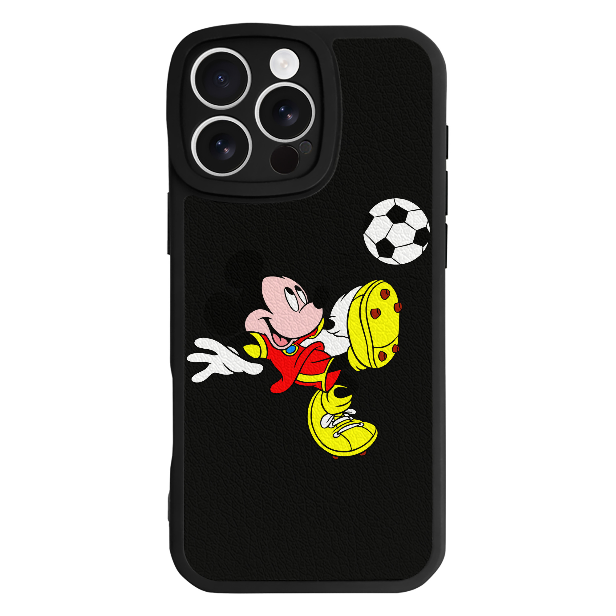 （画像用） ミッキーマウス Mickey Mouse 【iPhone 16シリーズ対応】シリコンスマホケース（レザー調） 材質：シリコン